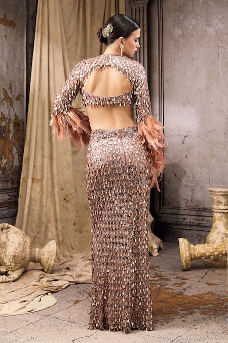 Rocky Star Tassel Embellished Blouse & Skirt Set 