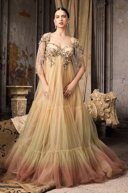 Rocky Star Embellished Bodice Ombre Gown  