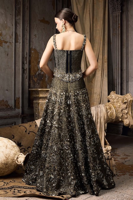 Rocky Star Sequin Embroidered Corset With Lehenga 