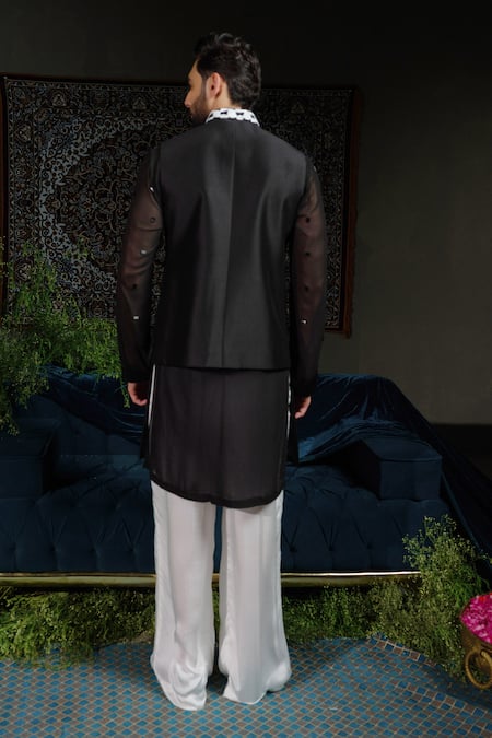 Runit Gupta Regal Retro Chanderi Silk Nehru Jacket 