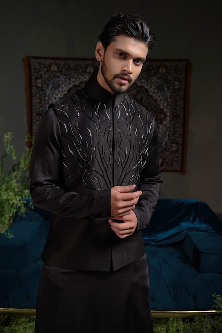Runit Gupta Black Thunder Nehru Jacket 
