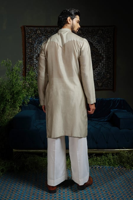 Runit Gupta Paisley Pour Embroidered Kurta Set 