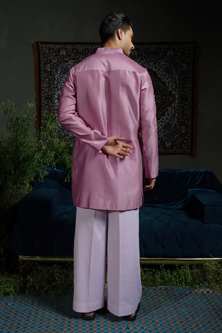 Runit Gupta Purple Petal Kurta Set 