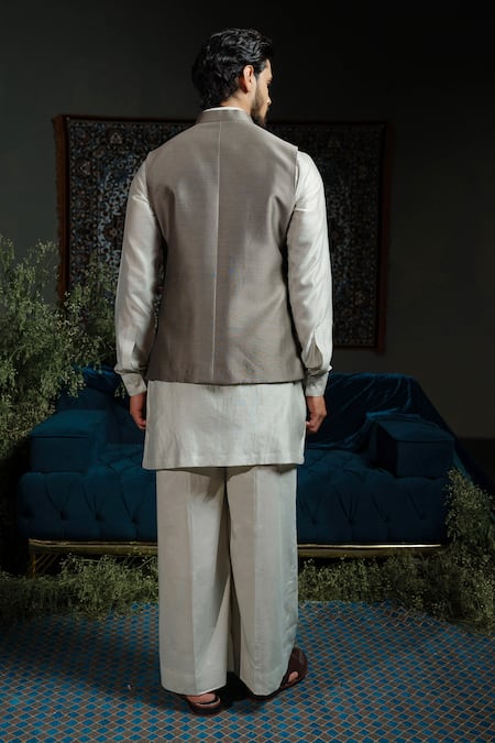 Runit Gupta Forest Amoeba Embroidered Nehru Jacket 