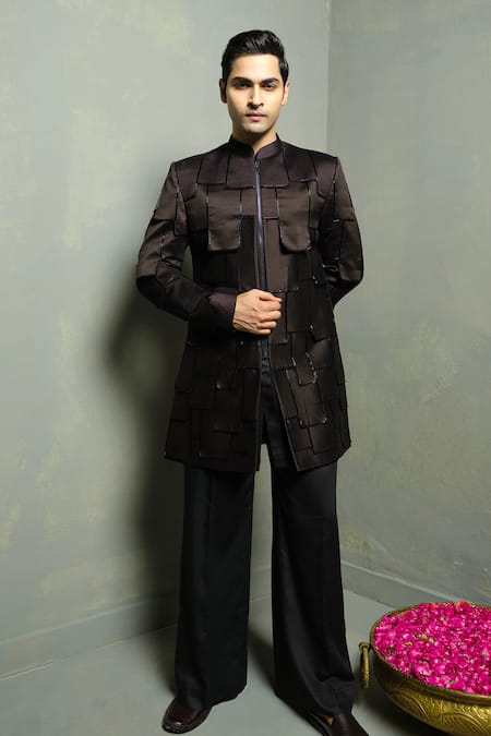 Runit Gupta Silk Bundi & Kurta Set 