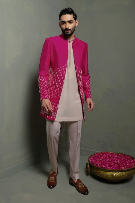 Runit Gupta Silk Sherwani & Kurta Set 