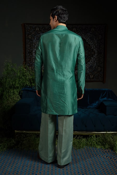 Runit Gupta Flame In Forest Embellished Kurta Set 