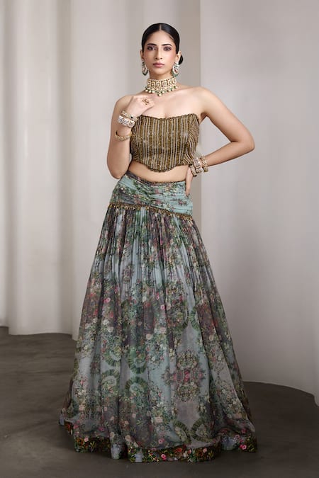 Rocky Star Floral Print Lehenga Set