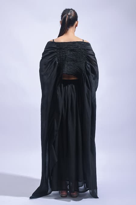 JAYATI GOENKA Noir Rhythm Chanderi Silk Skirt Set 