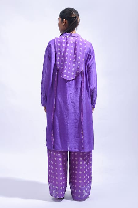 JAYATI GOENKA Violet Geometry Chanderi Silk Kurta & Pant Set 