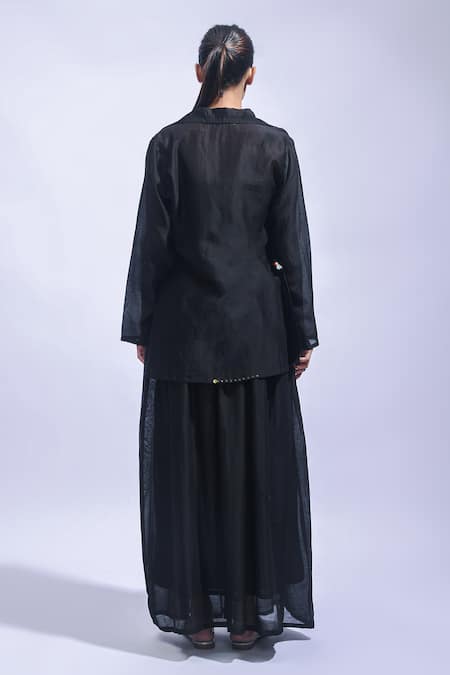 JAYATI GOENKA Noir Flow Chanderi Silk Skirt Set 