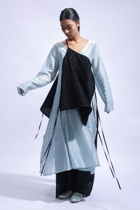 JAYATI GOENKA Aqua Layer Chanderi Silk Kurta & Pant Set 