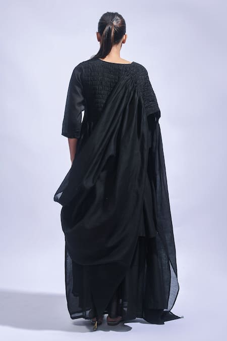 JAYATI GOENKA Noir Rhythm Chanderi Silk Skirt Set 