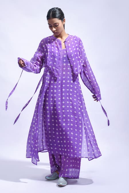 JAYATI GOENKA Chanderi Silk Printed Kurta & Pant Set 