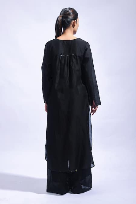 JAYATI GOENKA Black Silk Kurta & Pant Set 