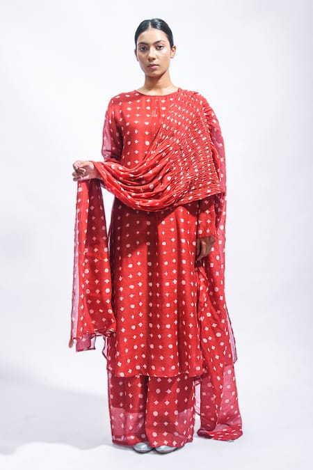 JAYATI GOENKA Block Printed Silk Kurta Set 