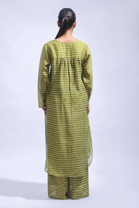 JAYATI GOENKA Silk Block Printed Kurta & Pant Set 