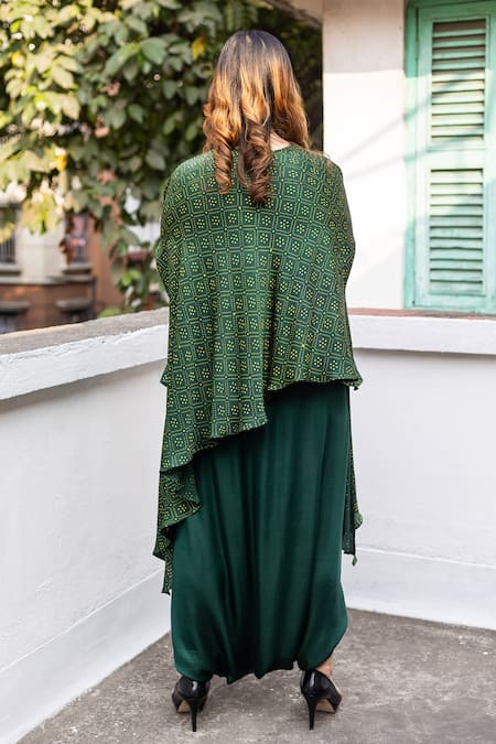 Prahnaaya Ajrakh Hand-Block Printed Tunic & Dhoti Skirt Set 