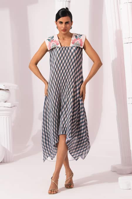 Preeti Mehta Classic Blue Checks Dress 