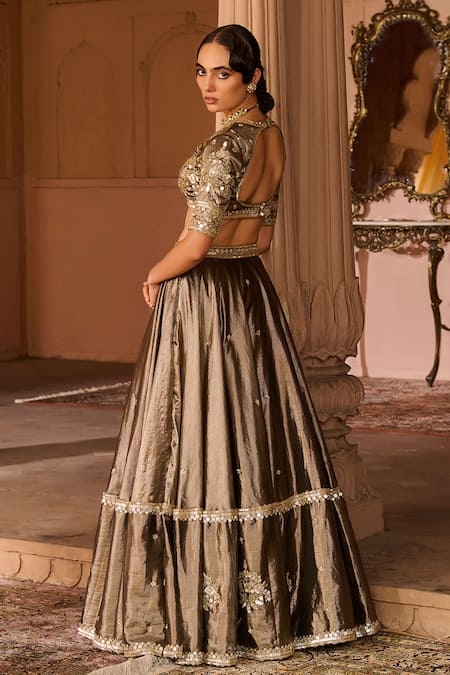 Zoon Aari Work Embroidered Lehenga Blouse Set 