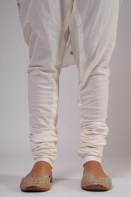 Buy_Kalakari By Akanksha_Ivory Silk, Chanderi, Cotton, Organza Ada Anarkali Churidar Dupatta Set 