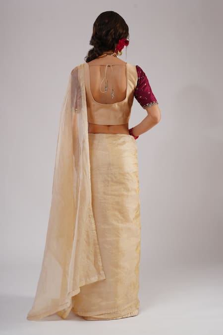 Kalakari By Akanksha Nazaakat Organza Tissue Saree & Hand Embroidered Blouse 