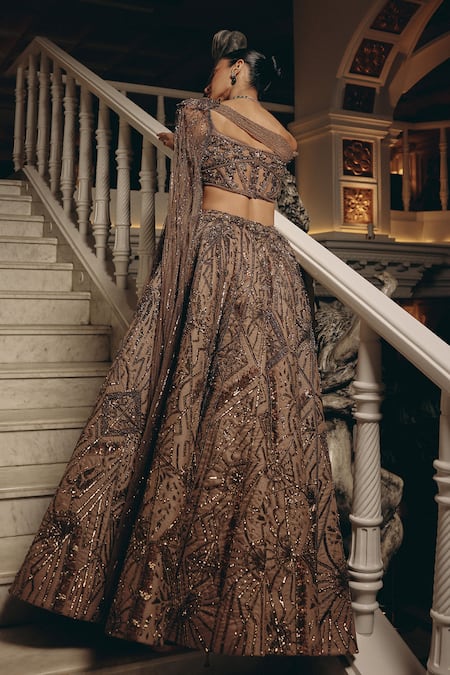 Adaara Couture Embellished Net Blouse & Lehenga Set 