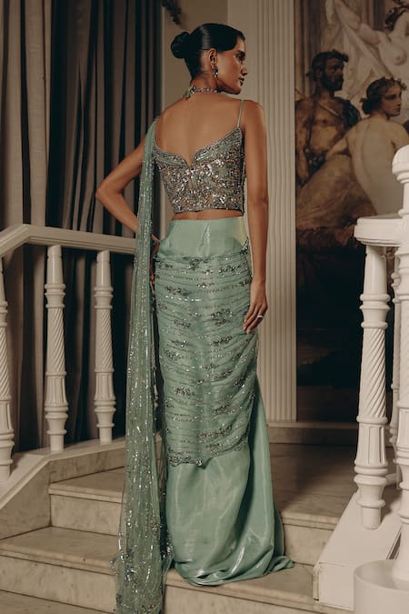Adaara Couture Embellished Net & Satin Crepe Gown 