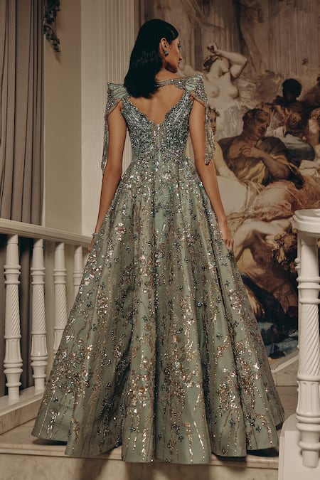 Adaara Couture Embellished Net & Organza Gown 