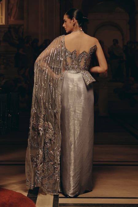 Adaara Couture Embellished Corset Saree Gown 