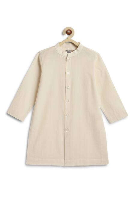 Buy Tiber Taber Cream Cotton Plain Kurta And Pyjama Set Online at Aza Fashions Buy_Tiber Taber_Cream Cotton Plain Kurta And Pyjama Set _Online_at_Aza_Fashions