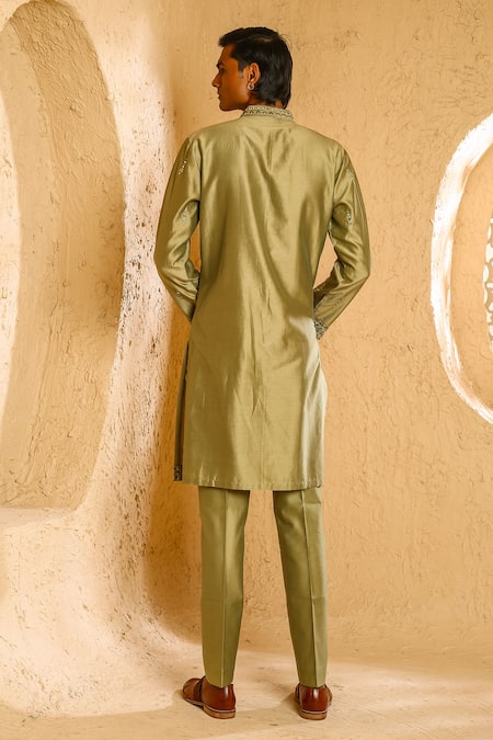 Chatenya Mittal Chanderi Mirror Work Kurta & Pant Set 