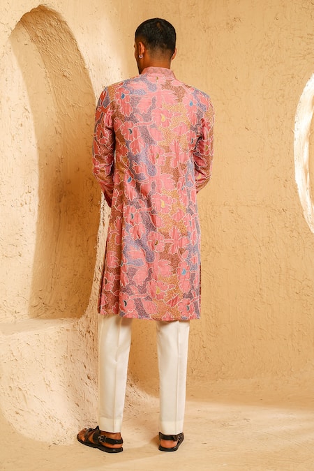 Chatenya Mittal Embroidered Silk Blend Kurta & Pant Set 