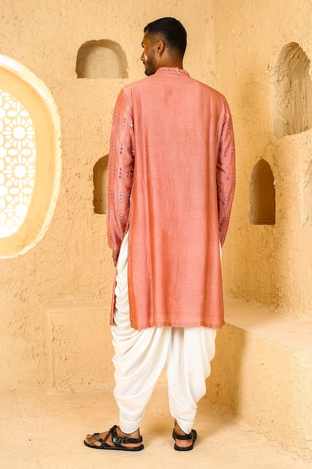 Chatenya Mittal Mirror Embroidered Kurta & Draped Pant Set 