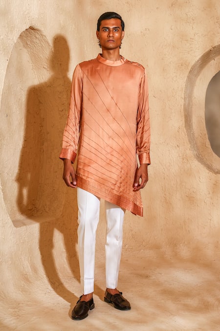 Chatenya Mittal Pintuck Asymmetric Kurta Set 