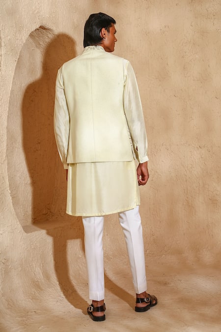 Chatenya Mittal Dori & Dabka Embroidered Nehru Jacket Set 