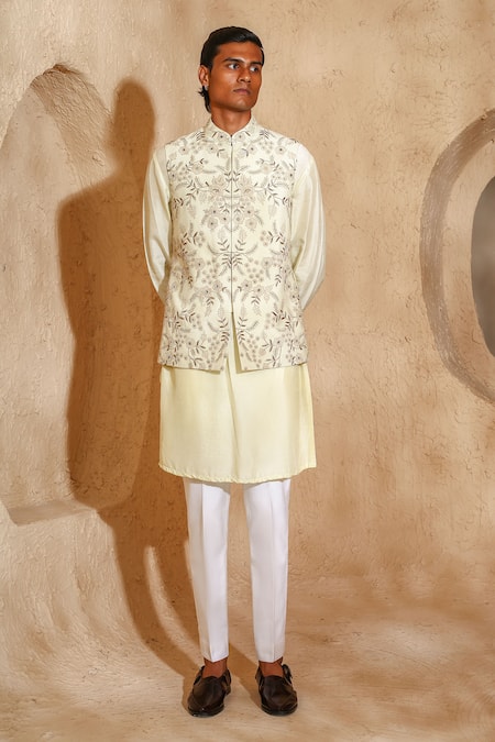 Chatenya Mittal Dori & Dabka Embroidered Nehru Jacket Set 