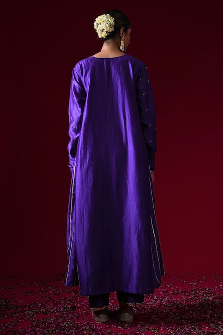 Kalakari By Akanksha Rani A-Line Kurta & Pant Set With Organza Dupatta 