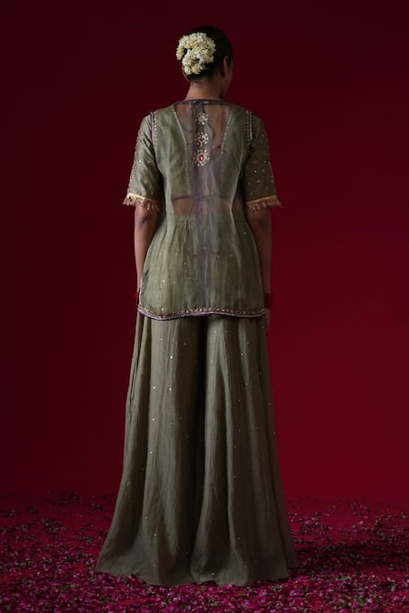 Kalakari By Akanksha Sumitra Sheer Jacket Sharara Set 