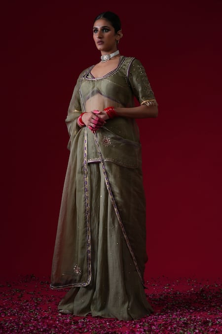 Kalakari By Akanksha Sumitra Sheer Jacket Sharara Set 