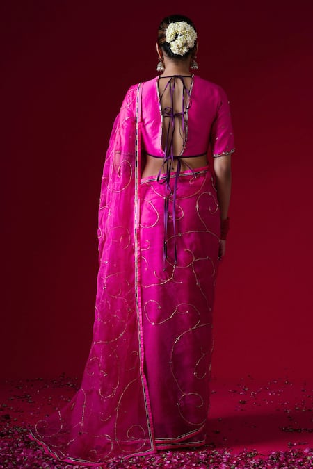 Kalakari By Akanksha Indumati Organza Saree & Pure Silk Chanderi Blouse 