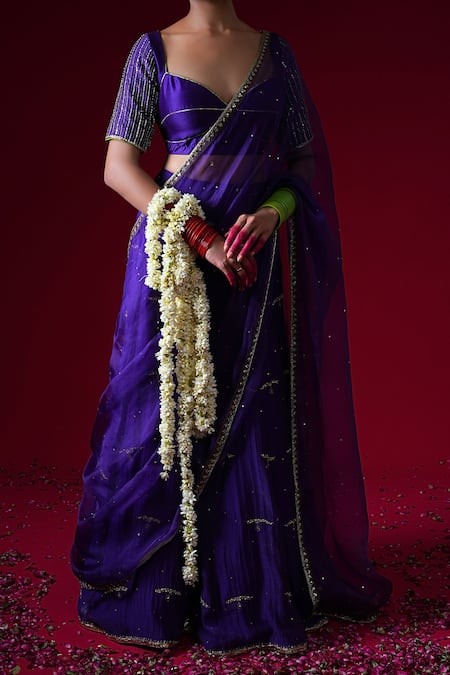 Kalakari By Akanksha_Purple , , , Organza Rajeshwari Lehenga Set _at_Aza_Fashions