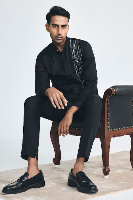 Project Bandi Blacklist Cutdana Hand Embroidered Asymmetric Short Kurta 