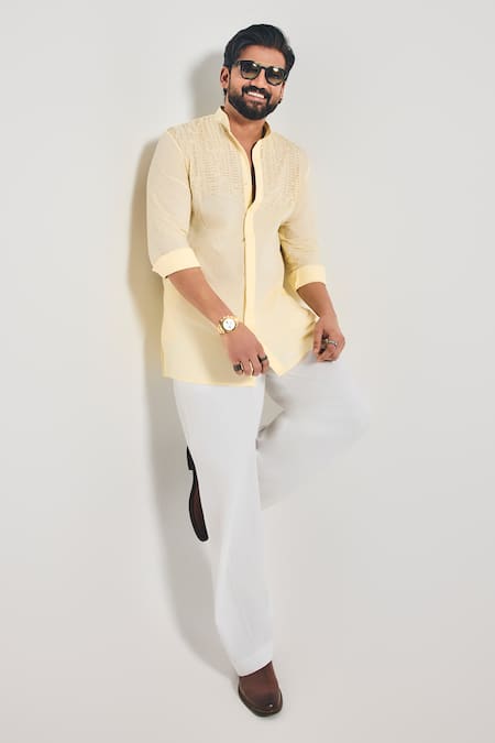 Project Bandi Crew Cutdana Hand Embroidered Short Kurta 