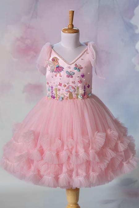 Ruchika Lath Label Fairy Garden Hand Embroidered Dress 