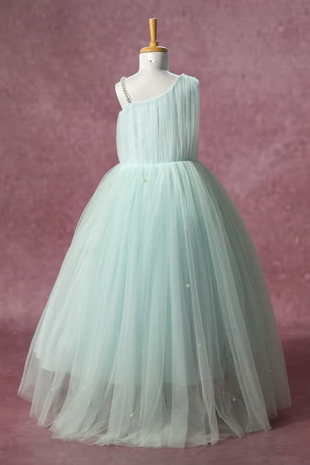 Ruchika Lath Label Crystal Flower Embroidered Net Gown 