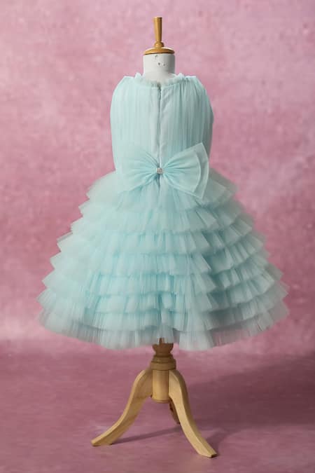 Ruchika Lath Label Elsa Hand Embroidered Ruffled Net Dress 