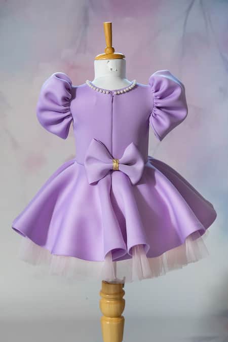 Ruchika Lath Label Puff Sleeve Butterfly Embroidered Dress 