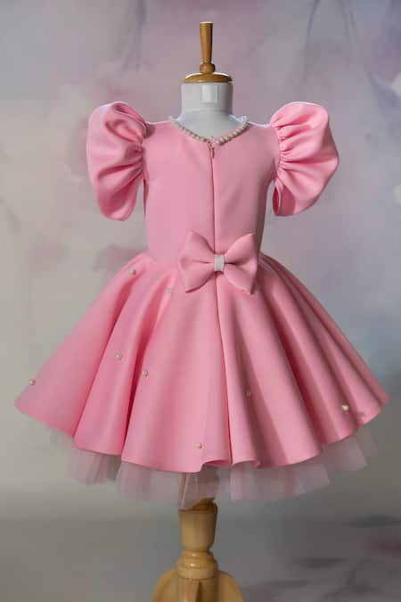 Ruchika Lath Label Melody Theme Embroidered Puffed Sleeve Dress 