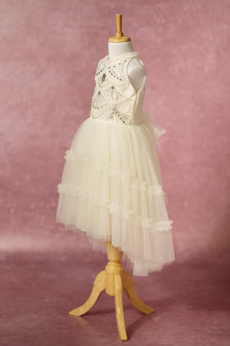 Buy Ruchika Lath Label Off White Net Beads, Sequins, Stones, Embroidery Hand Tiered Gown Online at Aza Fashions Buy_Ruchika Lath Label_Off White Net Beads, Sequins, Stones, Embroidery Hand Tiered Gown _Online_at_Aza_Fashions